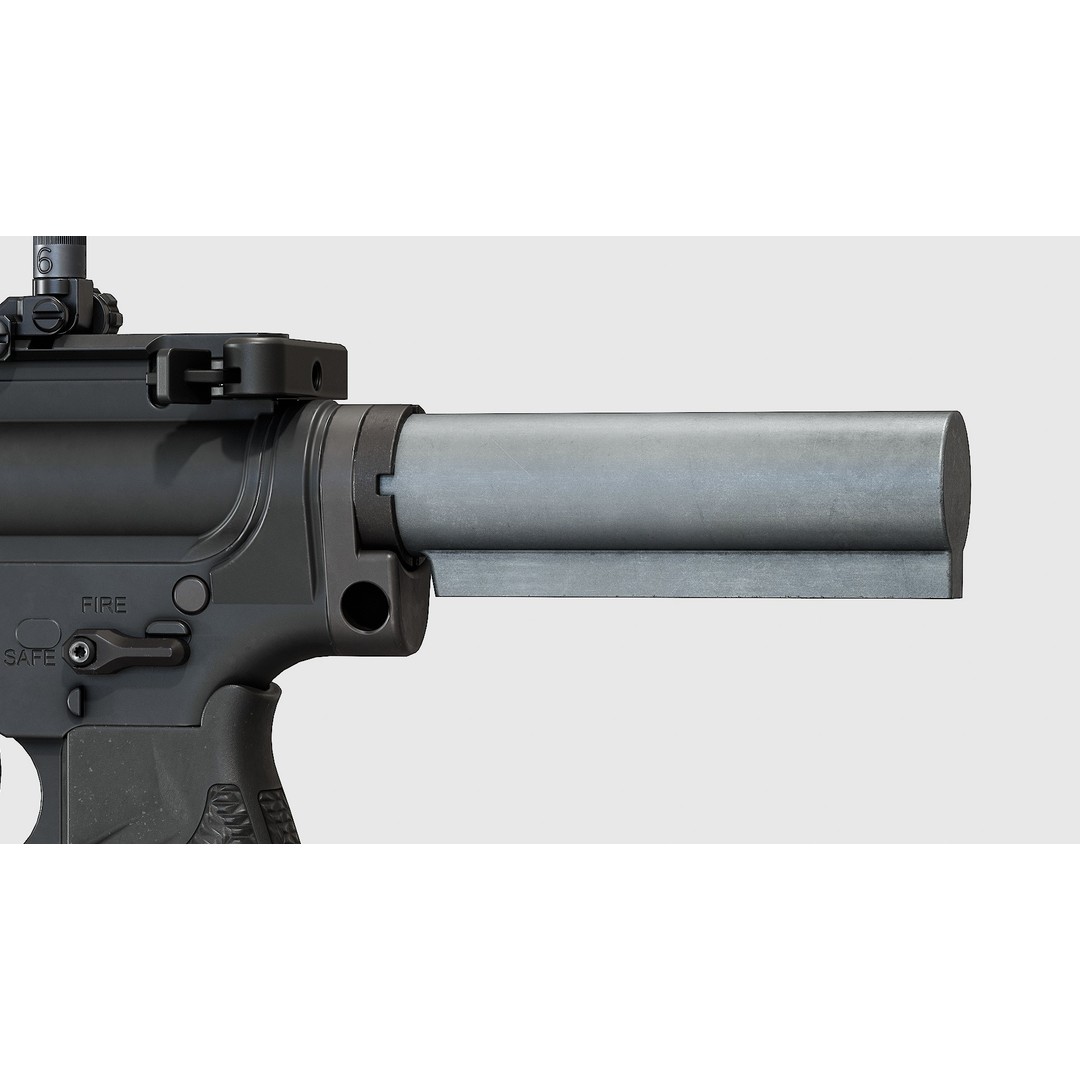 PDW Buttstock Kit 3D Model – Low Poly Replica Model, FBX - View 13