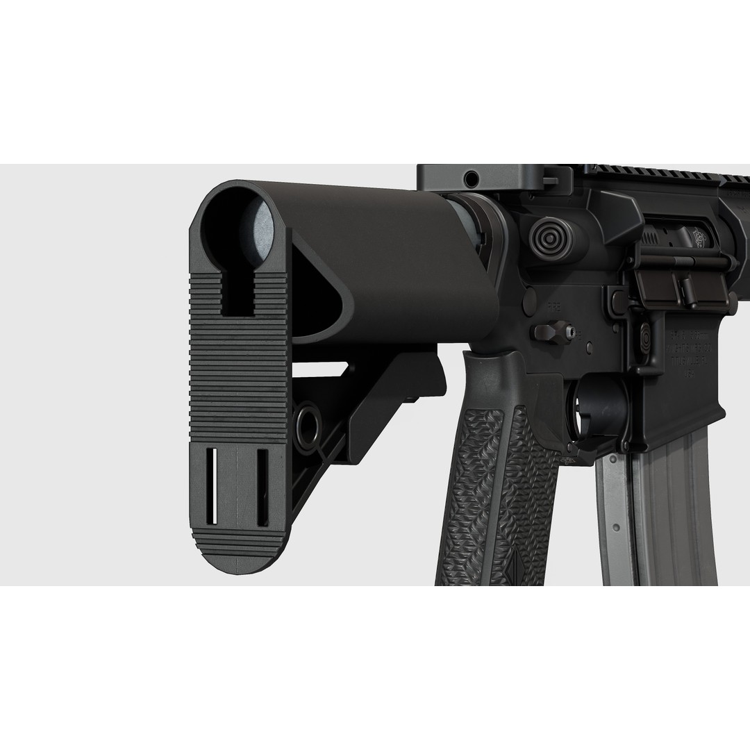 PDW Buttstock Kit 3D Model – Low Poly Replica Model, FBX - View 15