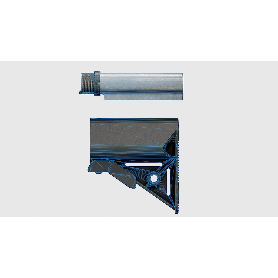 PDW Buttstock Kit 3D Model – Low Poly Replica Model, FBX - View 17