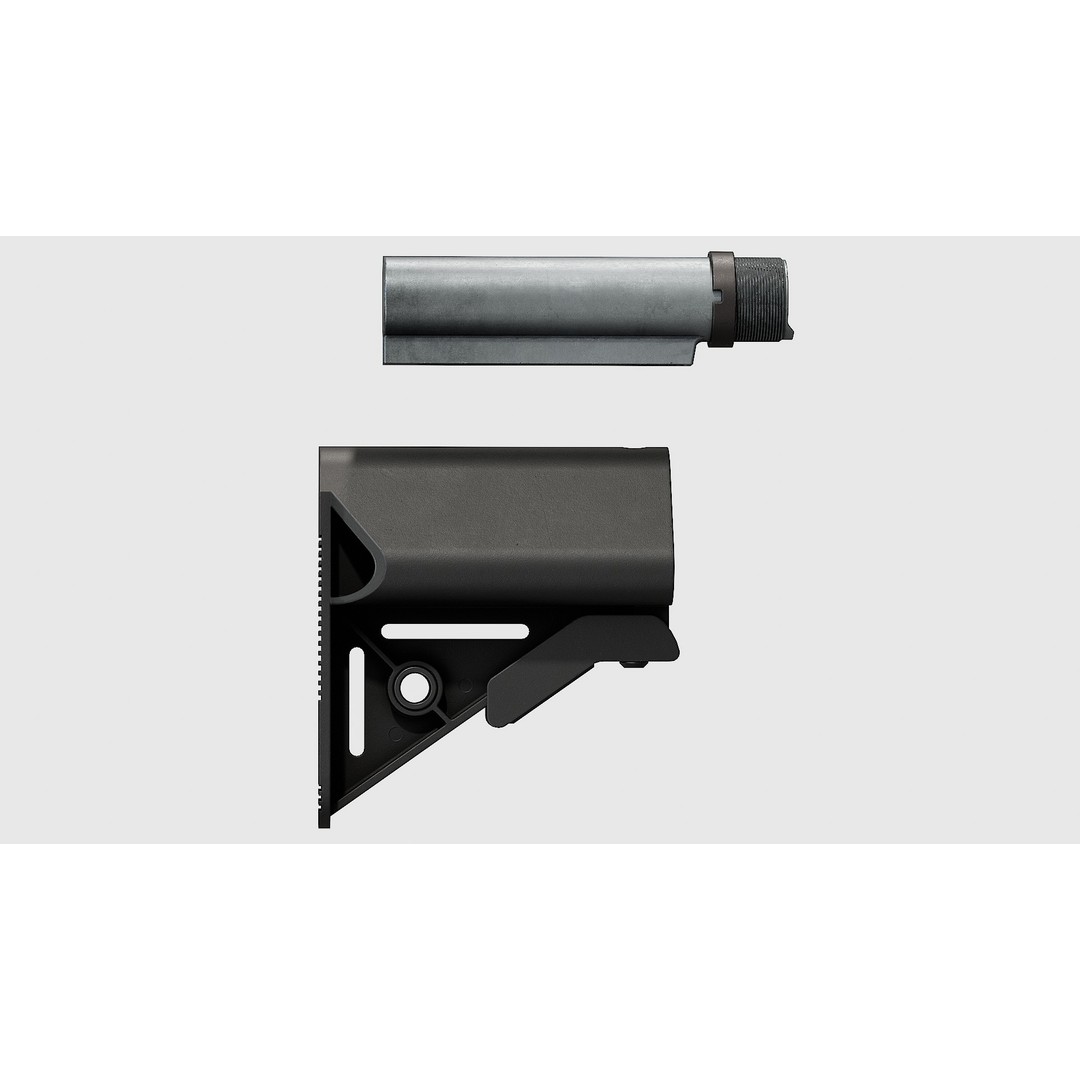 PDW Buttstock Kit 3D Model – Low Poly Replica Model, FBX - View 4