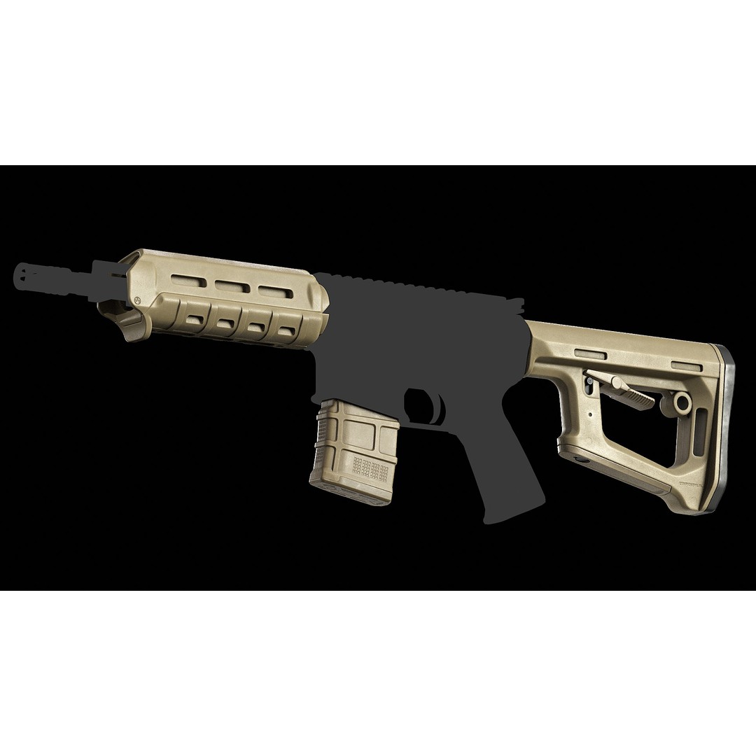 Magpul MOE M-Lok Handguard 3D Model – Low Poly PBR Game Asset, FBX, OBJ - View 10