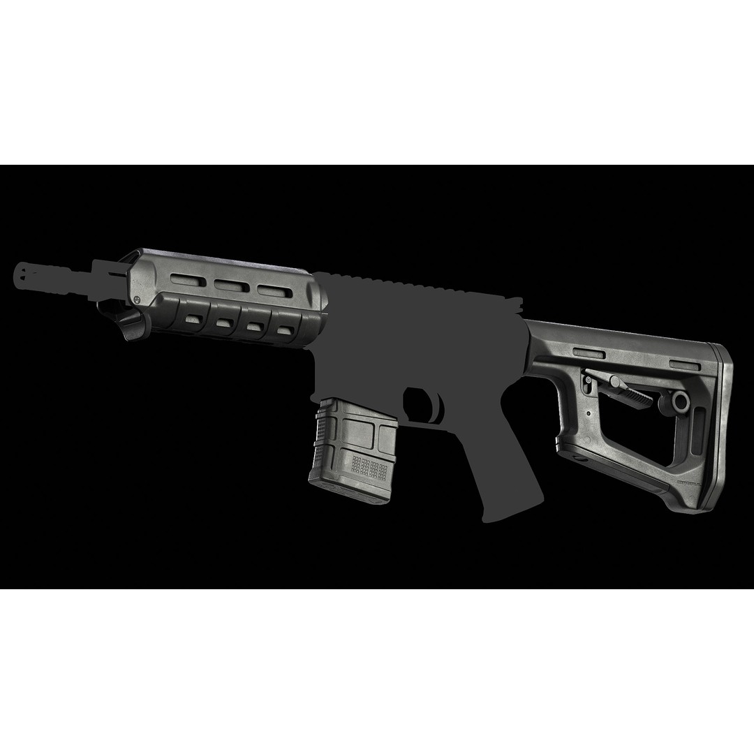 Magpul MOE M-Lok Handguard 3D Model – Low Poly PBR Game Asset, FBX, OBJ - View 11