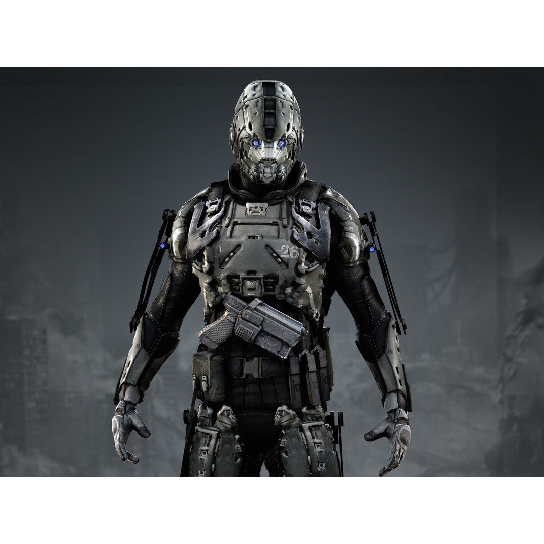 Elite Soldier 3D Model – Low Poly Rigged Sci-Fi Character, FBX - View 3