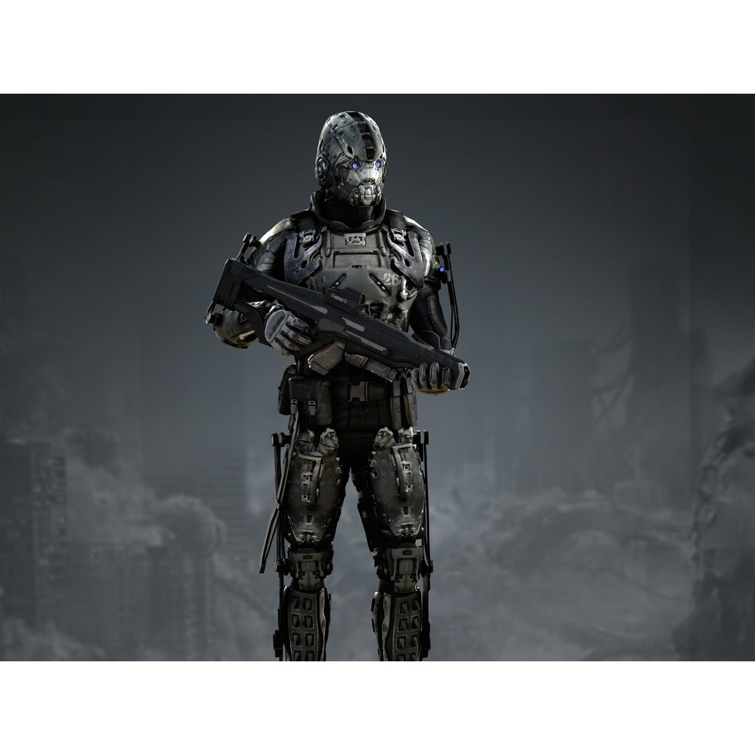 Elite Soldier 3D Model – Low Poly Rigged Sci-Fi Character, FBX - View 7