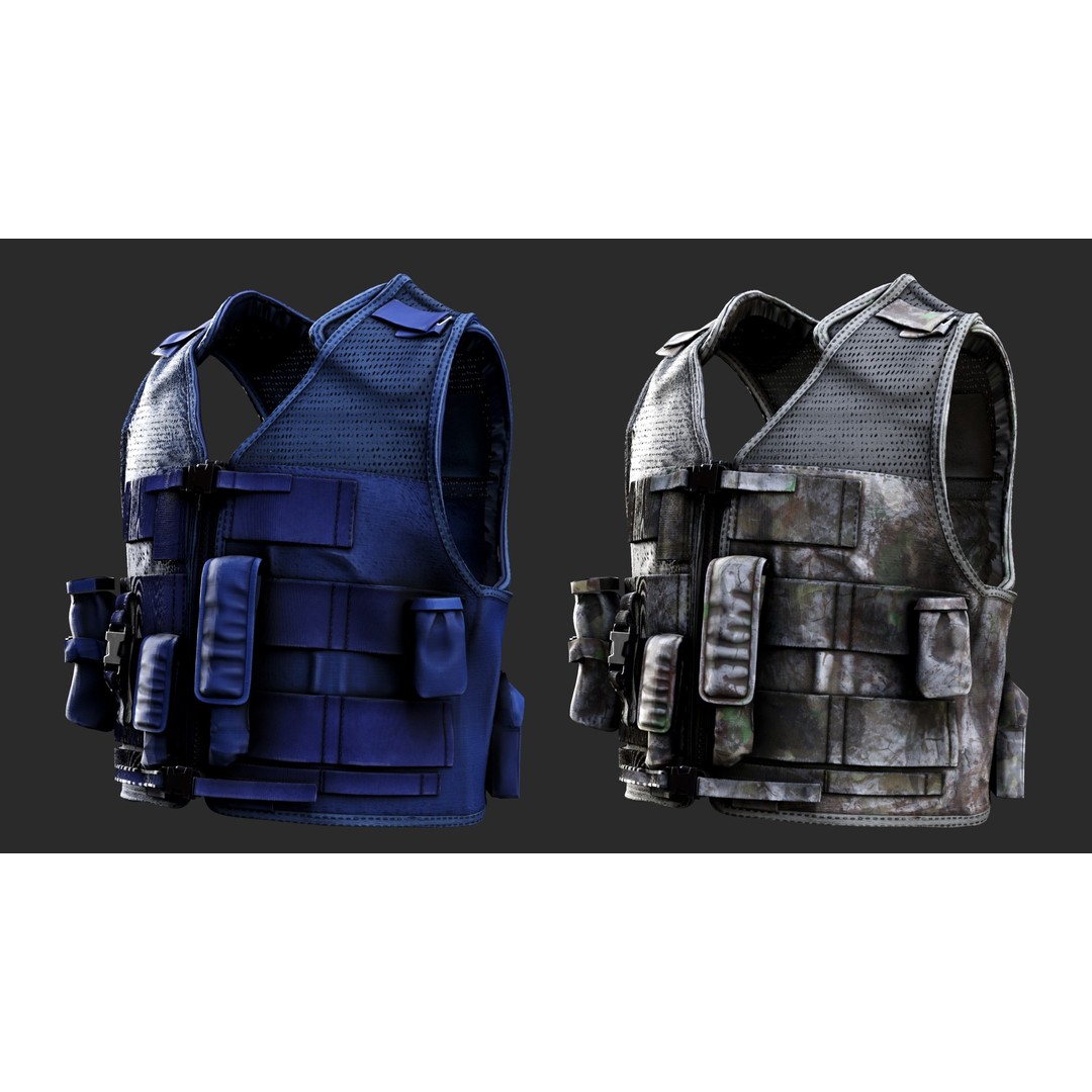 Austrian Armed Forces Tactical Vest 3D Model – Low Poly GTA-Ready Asset, FBX/OBJ - View 10