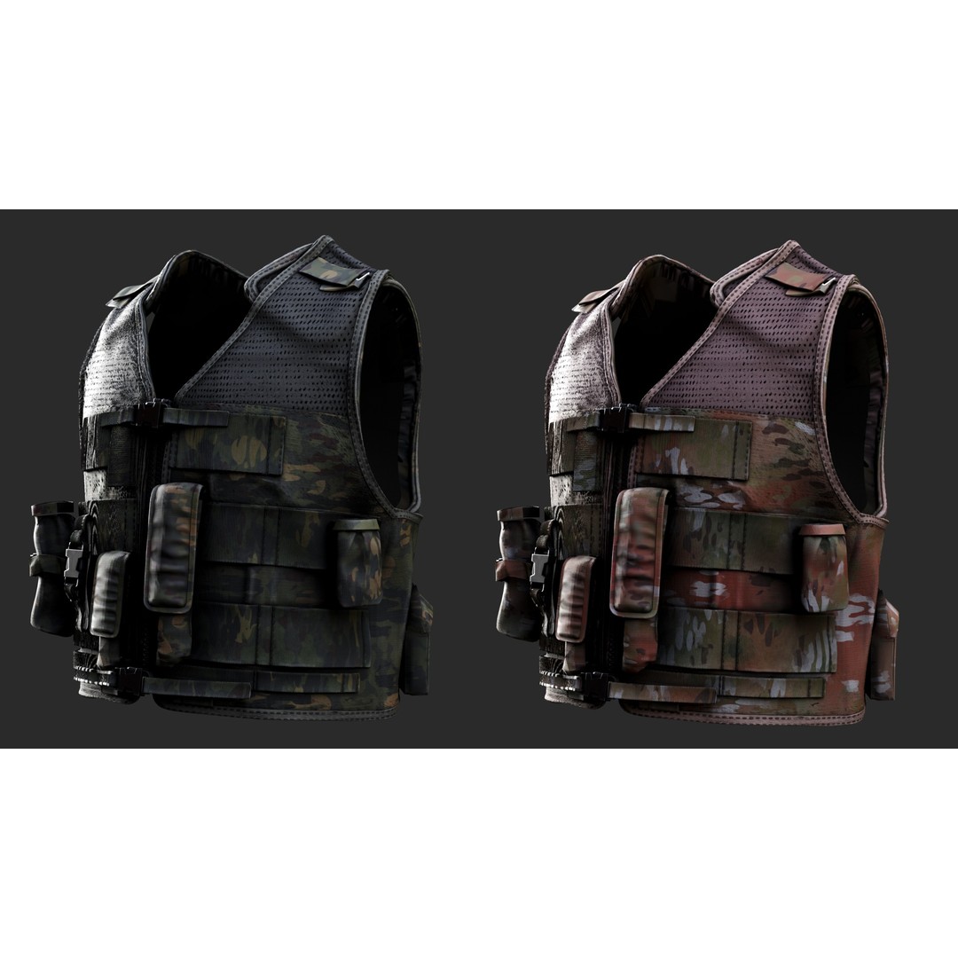 Austrian Armed Forces Tactical Vest 3D Model – Low Poly GTA-Ready Asset, FBX/OBJ - View 12