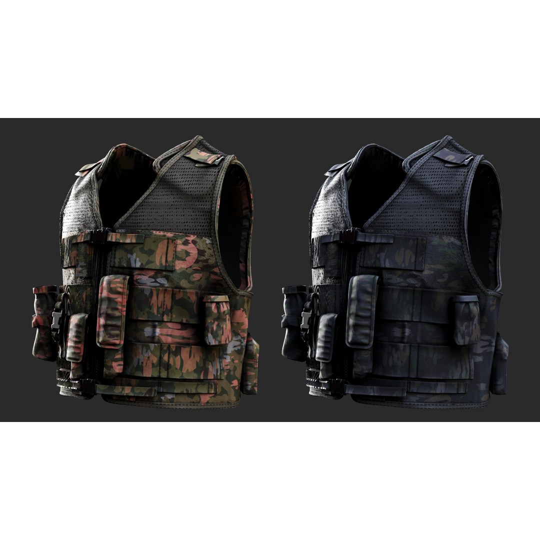 Austrian Armed Forces Tactical Vest 3D Model – Low Poly GTA-Ready Asset, FBX/OBJ - View 13