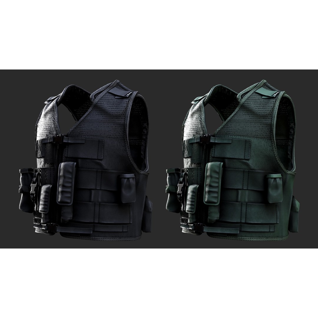 Austrian Armed Forces Tactical Vest 3D Model – Low Poly GTA-Ready Asset, FBX/OBJ - View 14