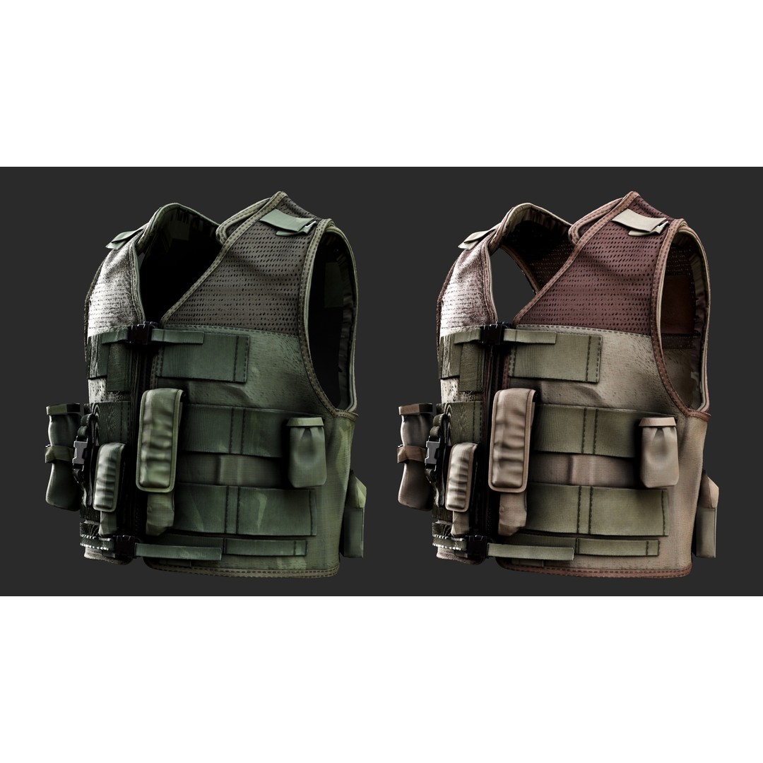 Austrian Armed Forces Tactical Vest 3D Model – Low Poly GTA-Ready Asset, FBX/OBJ - View 15