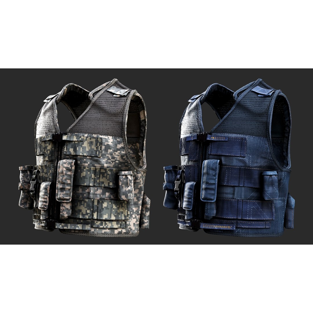 Austrian Armed Forces Tactical Vest 3D Model – Low Poly GTA-Ready Asset, FBX/OBJ - View 16