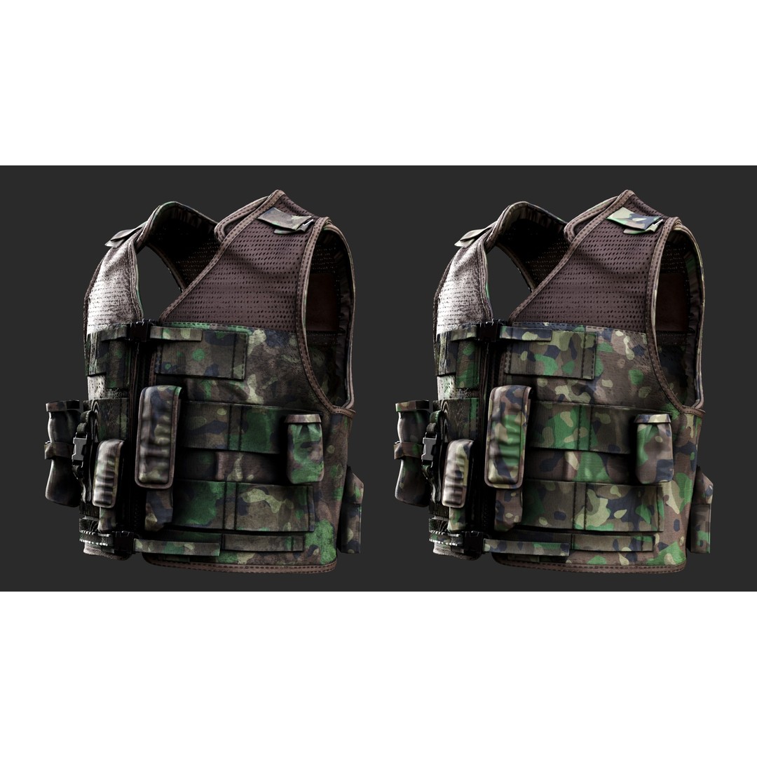 Austrian Armed Forces Tactical Vest 3D Model – Low Poly GTA-Ready Asset, FBX/OBJ - View 18