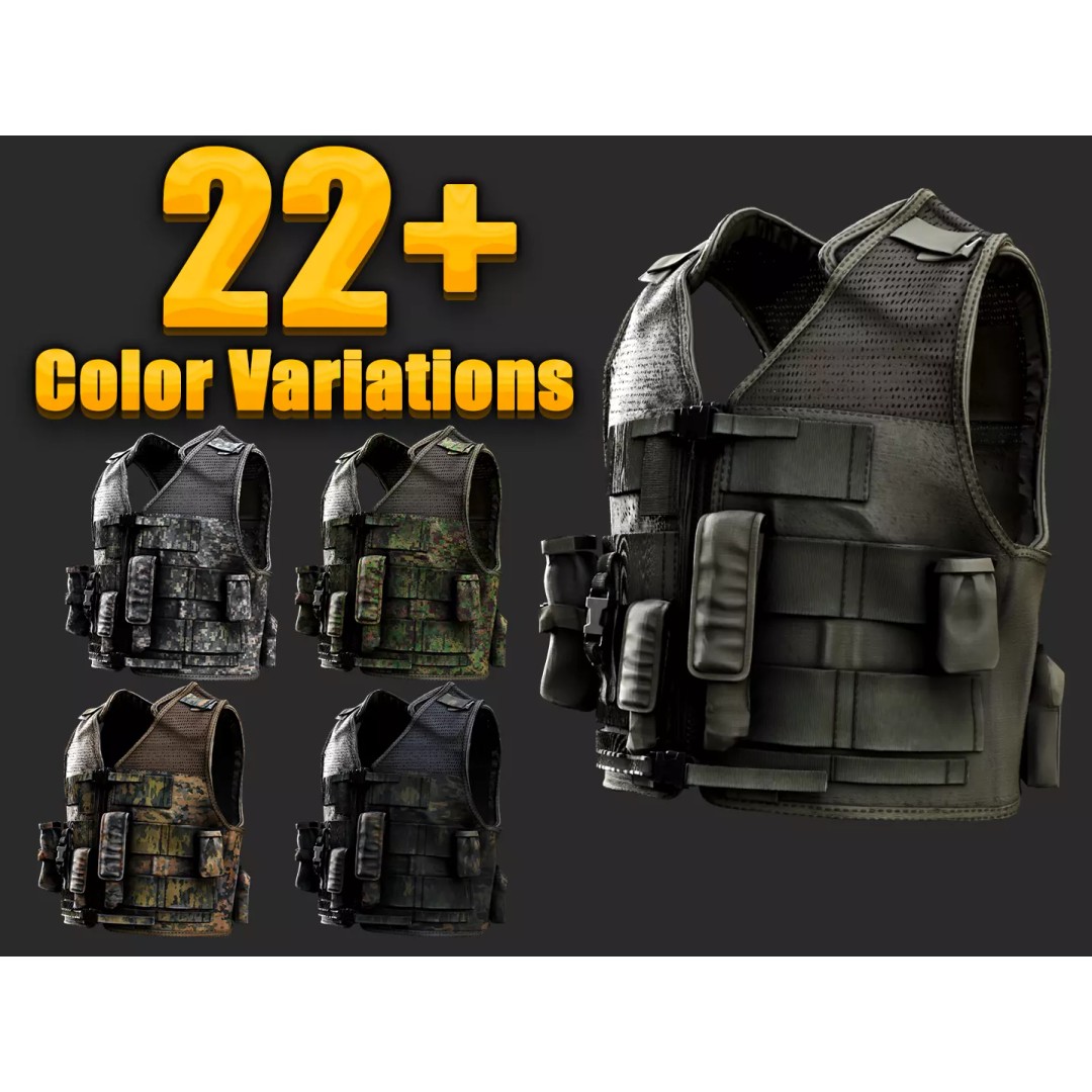 Austrian Armed Forces Tactical Vest 3D Model – Low Poly GTA-Ready Asset, FBX/OBJ - View 2