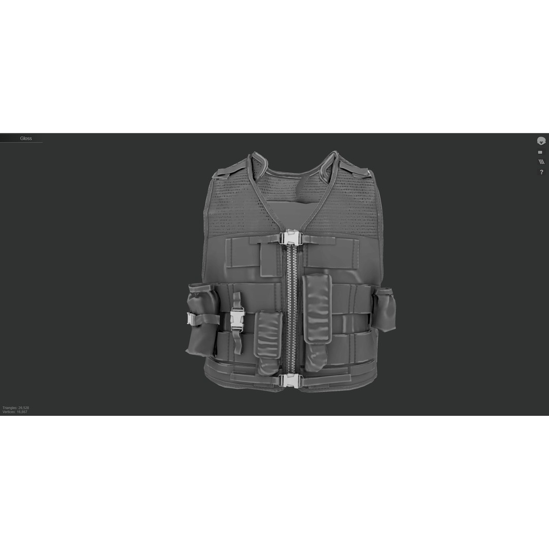 Austrian Armed Forces Tactical Vest 3D Model – Low Poly GTA-Ready Asset, FBX/OBJ - View 20