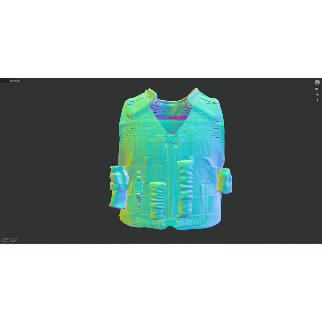 Austrian Armed Forces Tactical Vest 3D Model – Low Poly GTA-Ready Asset, FBX/OBJ - View 21