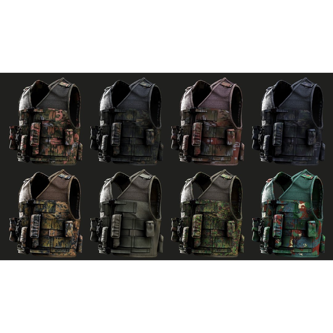 Austrian Armed Forces Tactical Vest 3D Model – Low Poly GTA-Ready Asset, FBX/OBJ - View 3