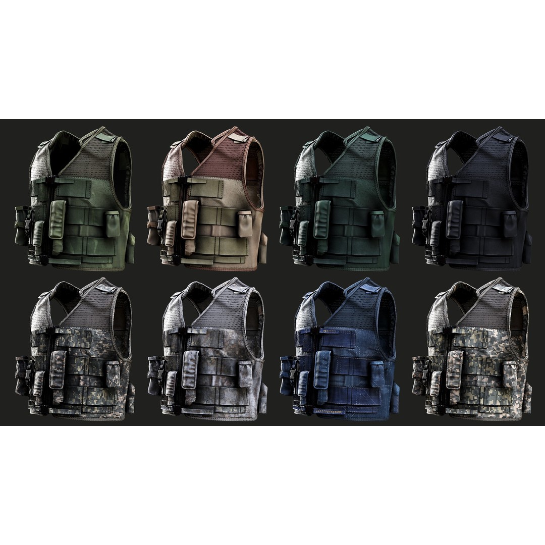 Austrian Armed Forces Tactical Vest 3D Model – Low Poly GTA-Ready Asset, FBX/OBJ - View 4