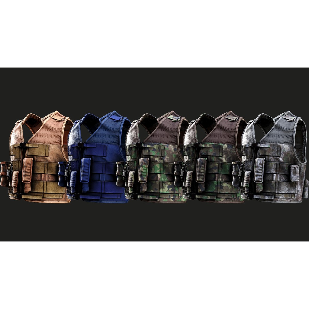 Austrian Armed Forces Tactical Vest 3D Model – Low Poly GTA-Ready Asset, FBX/OBJ - View 5