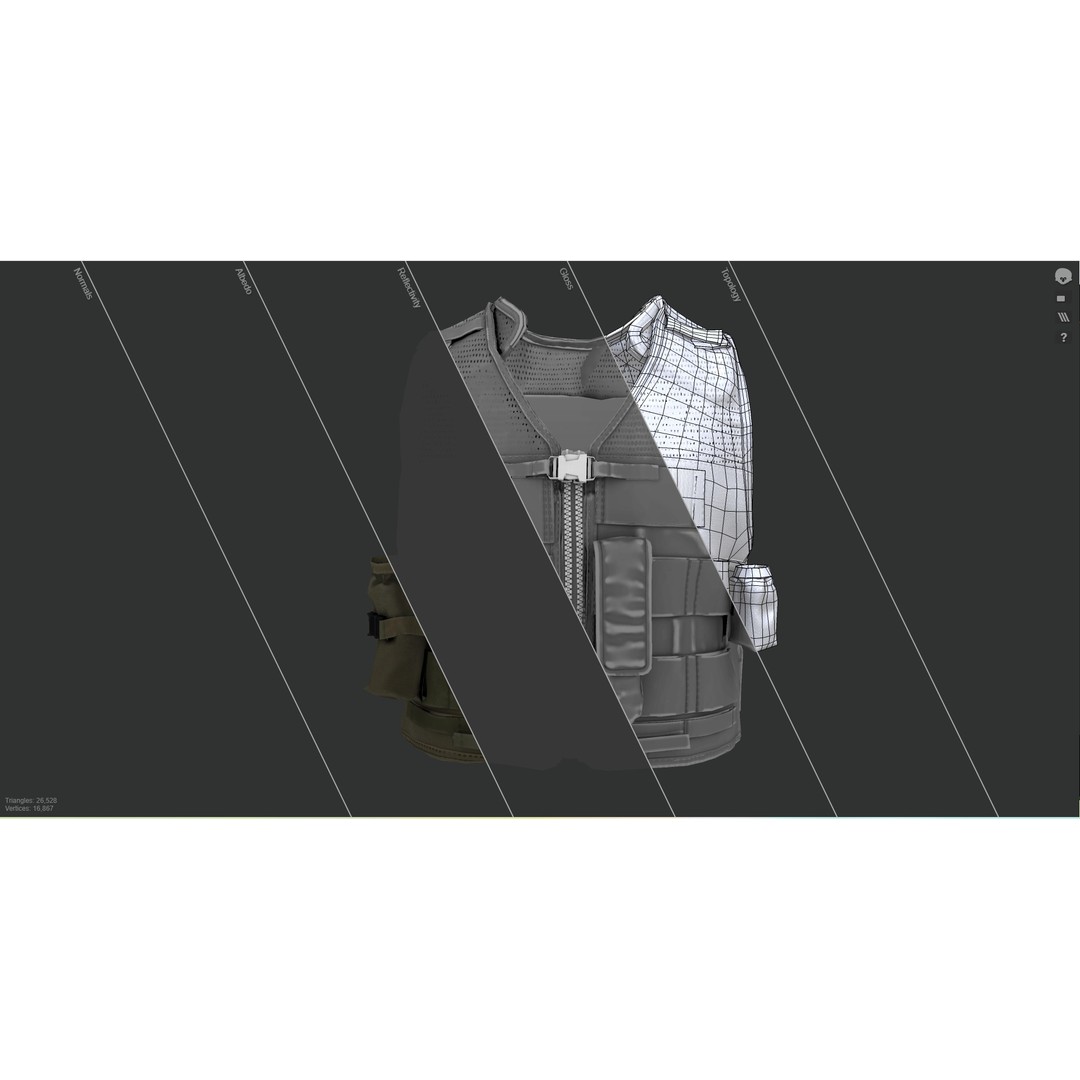 Austrian Armed Forces Tactical Vest 3D Model – Low Poly GTA-Ready Asset, FBX/OBJ - View 6