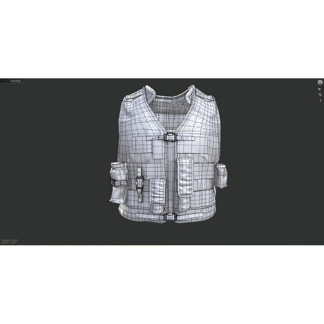 Austrian Armed Forces Tactical Vest 3D Model – Low Poly GTA-Ready Asset, FBX/OBJ - View 7