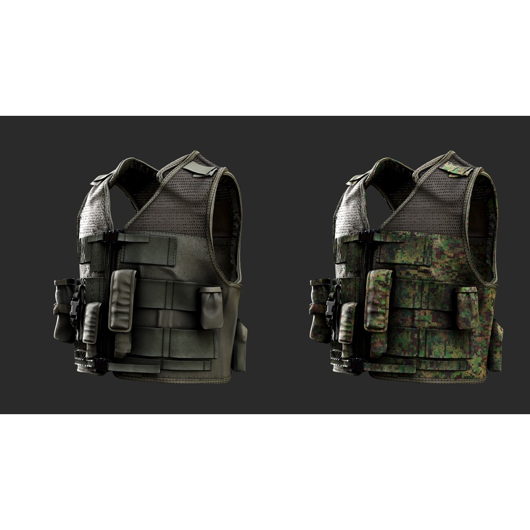Austrian Armed Forces Tactical Vest 3D Model – Low Poly GTA-Ready Asset, FBX/OBJ - View 9