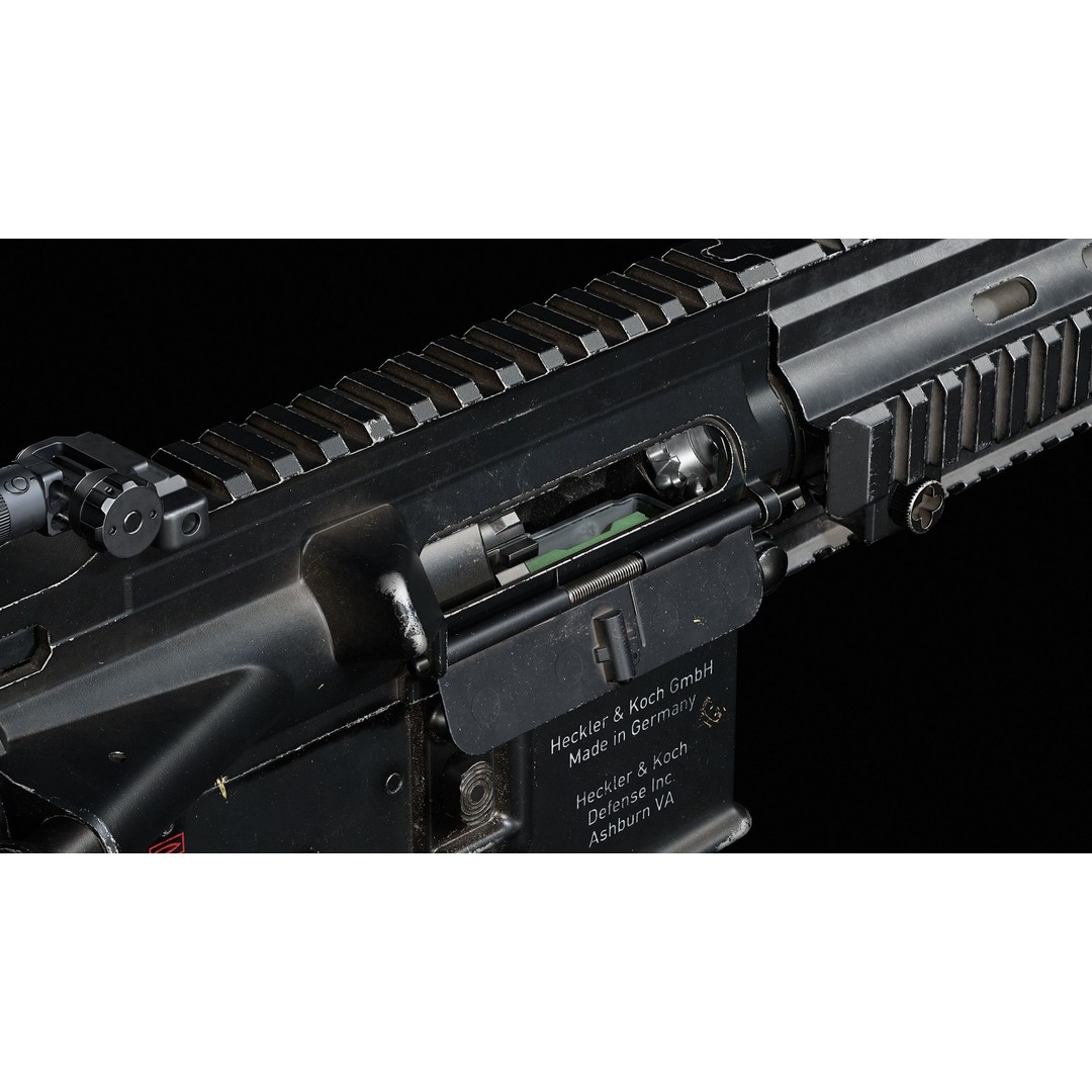 HK416D Rifle 3D Model – Low Poly Game-Ready Asset, FBX - View 11