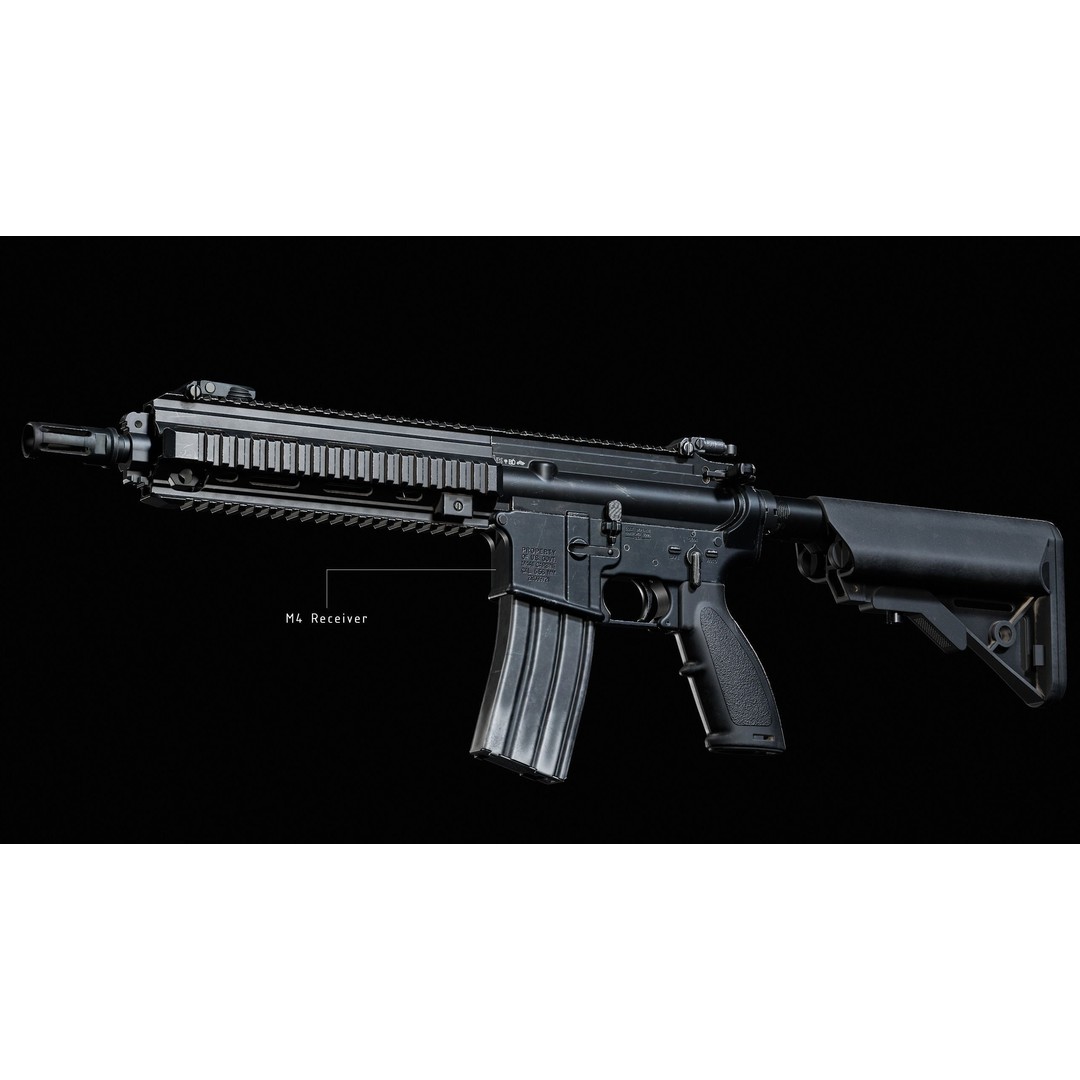 HK416D Rifle 3D Model – Low Poly Game-Ready Asset, FBX - View 12