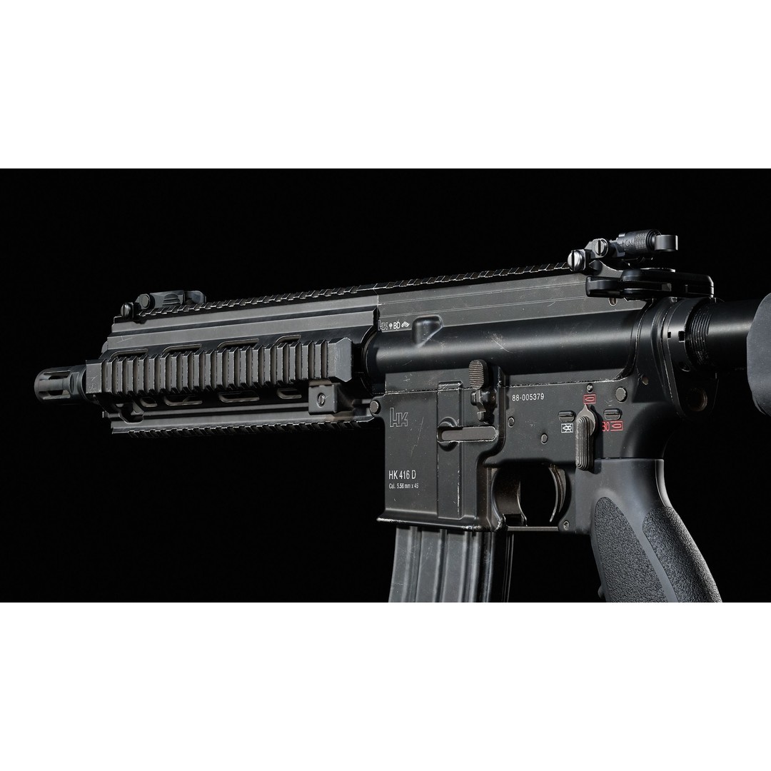 HK416D Rifle 3D Model – Low Poly Game-Ready Asset, FBX - View 13