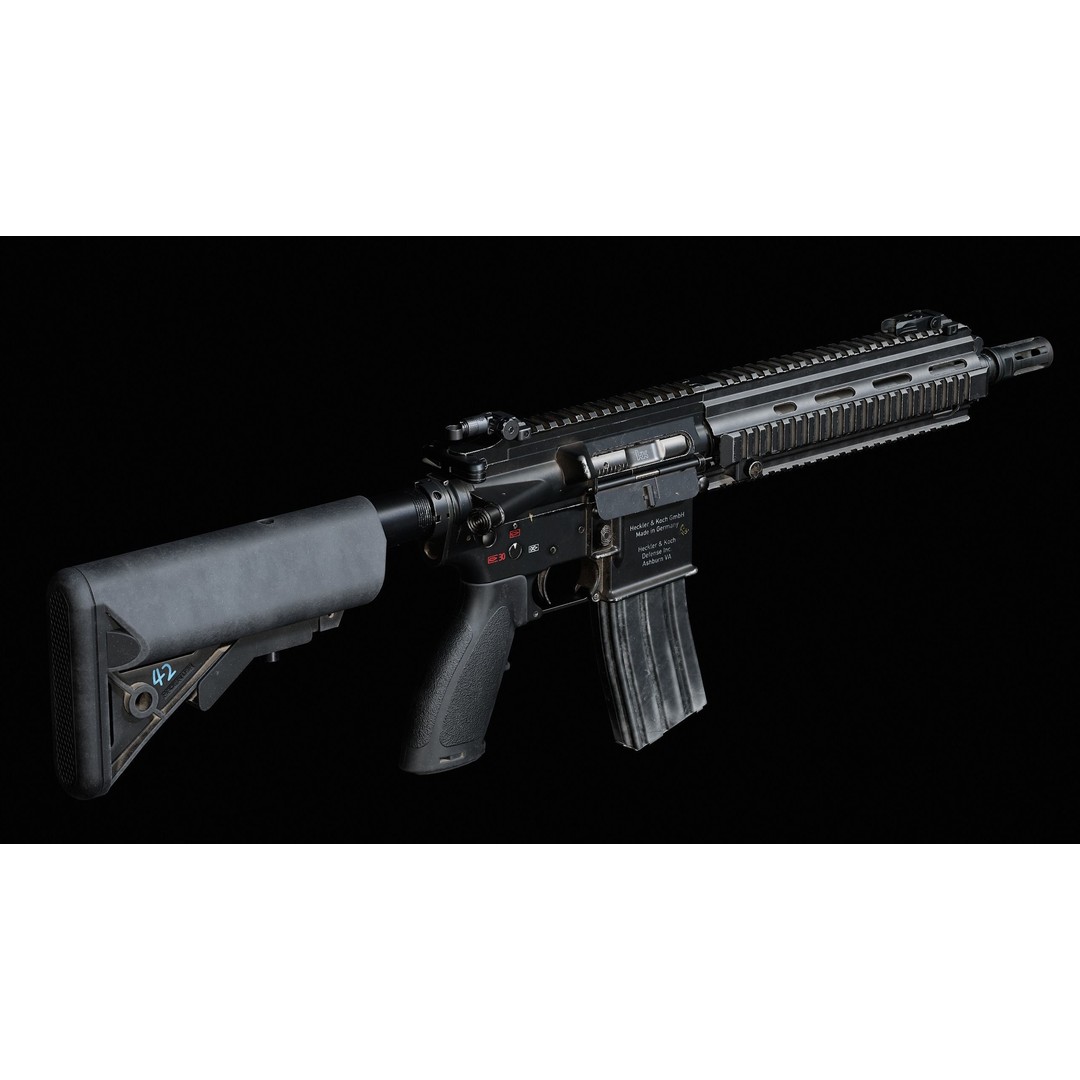 HK416D Rifle 3D Model – Low Poly Game-Ready Asset, FBX - View 14