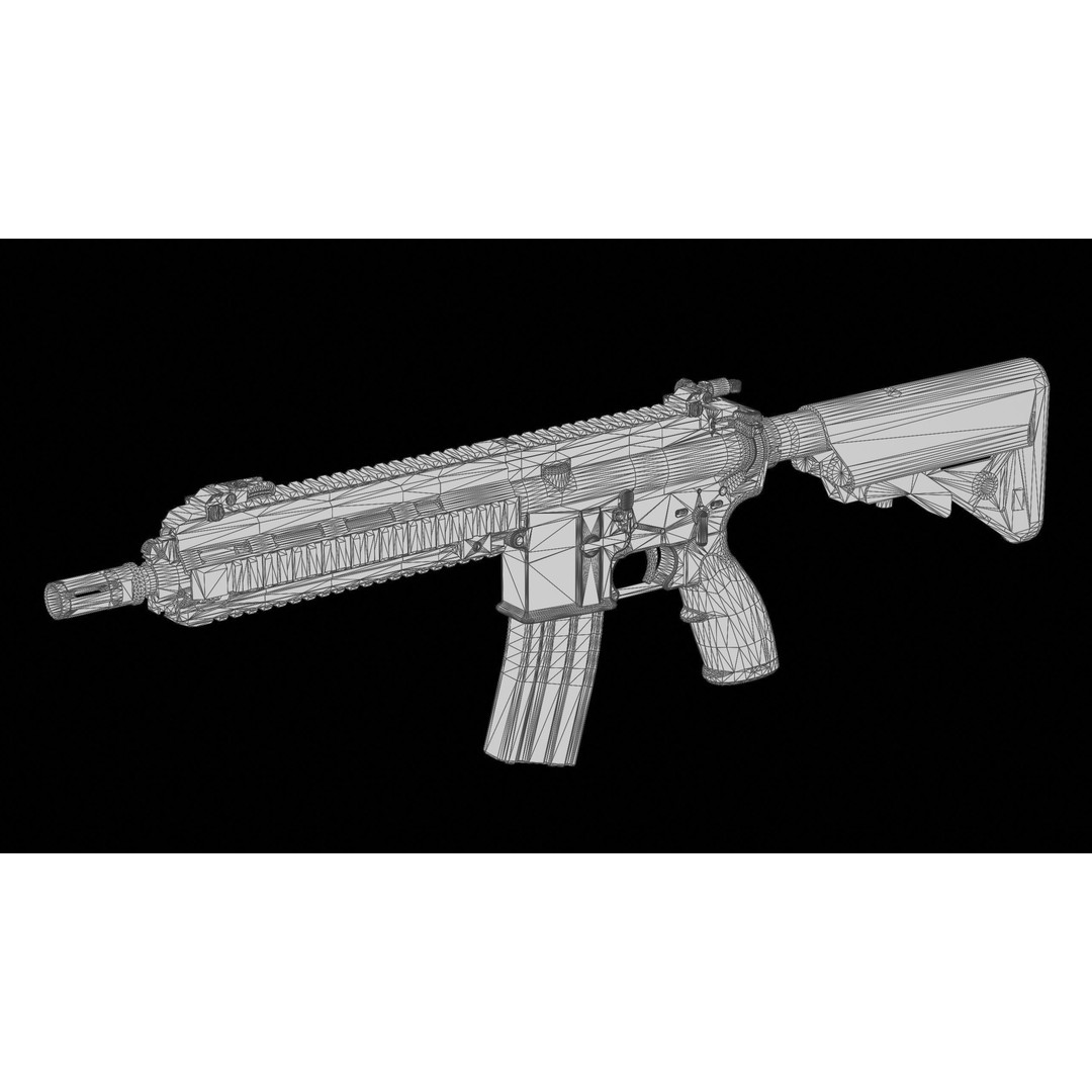 HK416D Rifle 3D Model – Low Poly Game-Ready Asset, FBX - View 17
