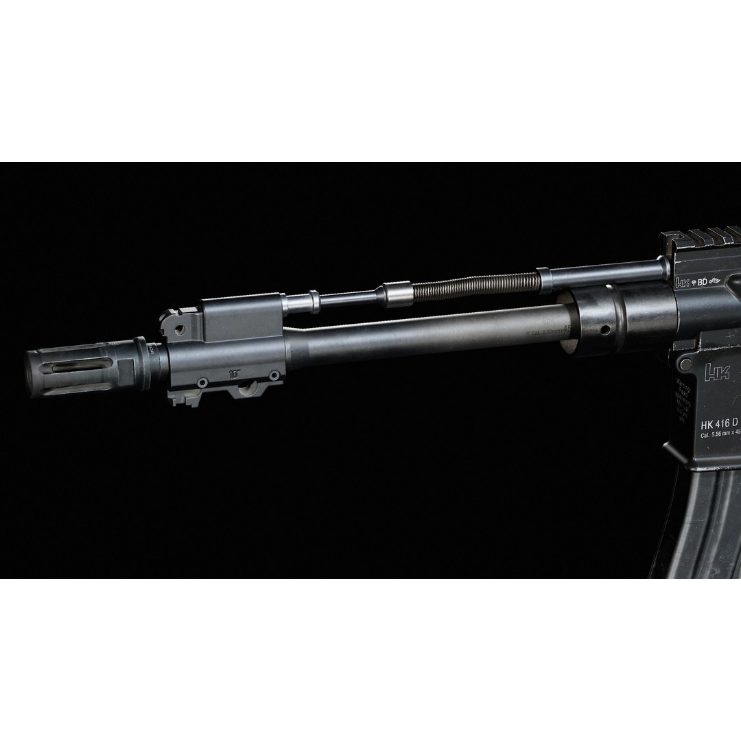 HK416D Rifle 3D Model – Low Poly Game-Ready Asset, FBX - View 7