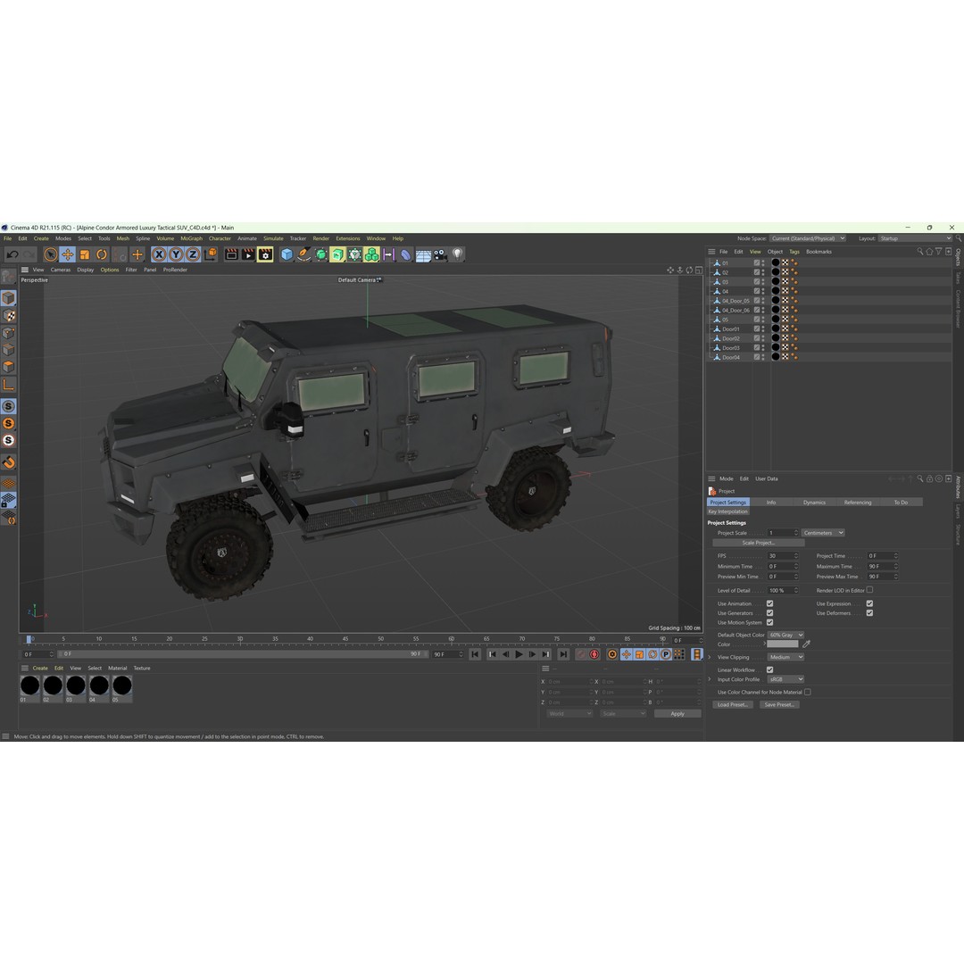 Alpine Condor Armored Luxury Tactical SUV 3D Model – High Poly PBR Asset, FBX/OBJ - View 11