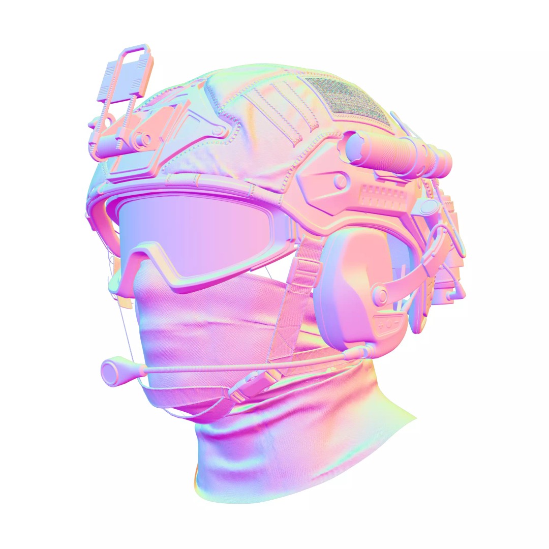 Military Tactical Helmet 3D Model – Game Ready PBR Asset, FBX - View 13