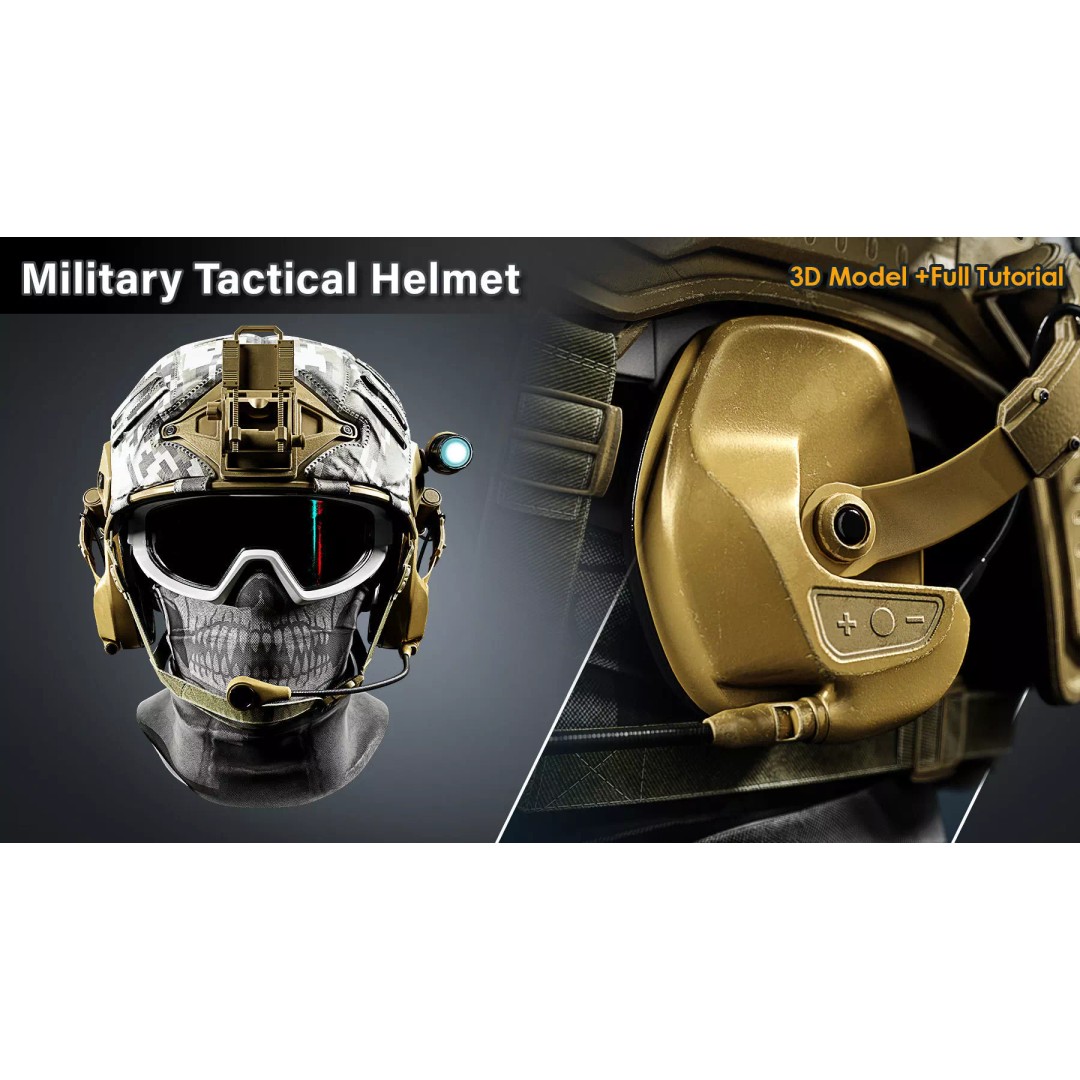 Military Tactical Helmet 3D Model – Game Ready PBR Asset, FBX - View 5