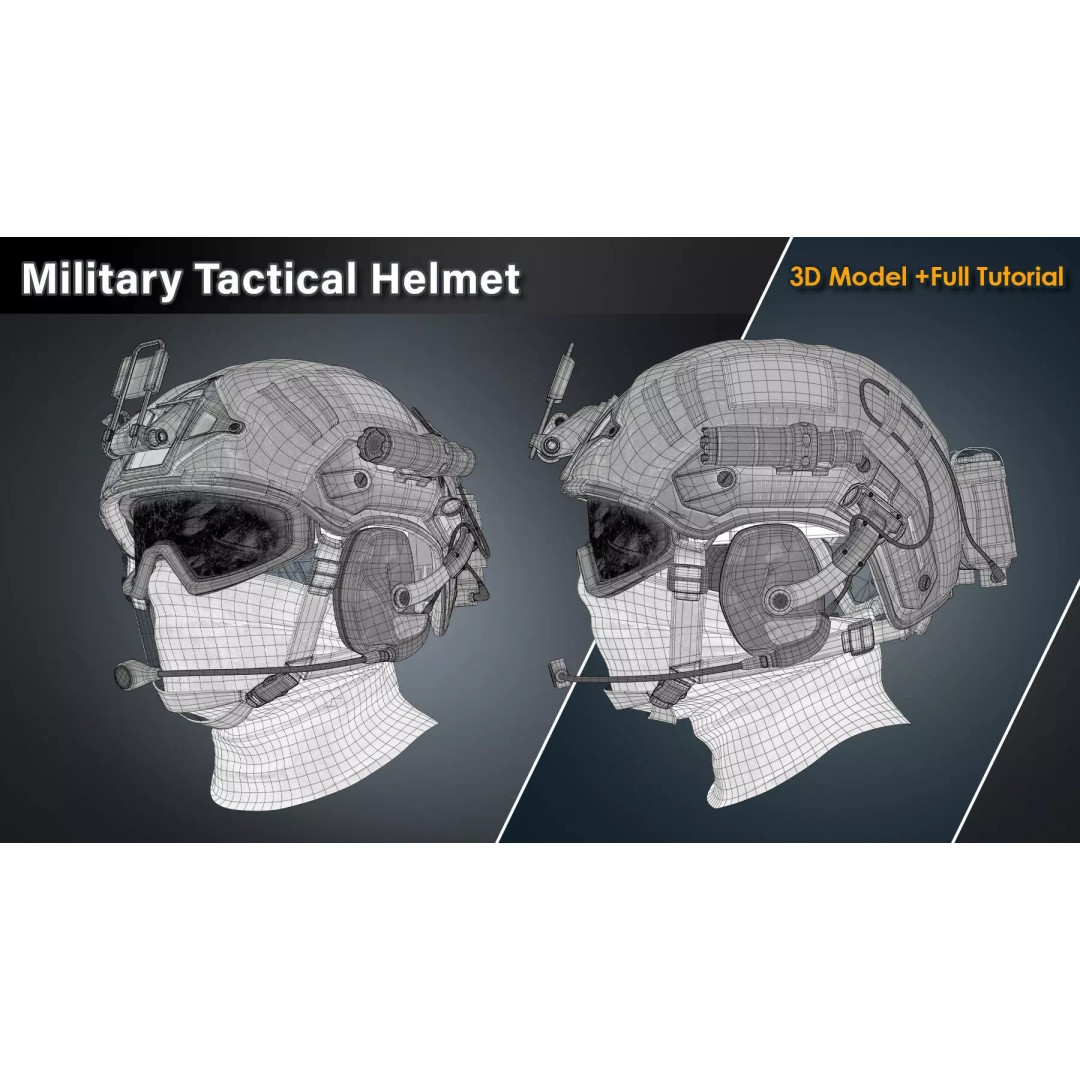 Military Tactical Helmet 3D Model – Game Ready PBR Asset, FBX - View 7
