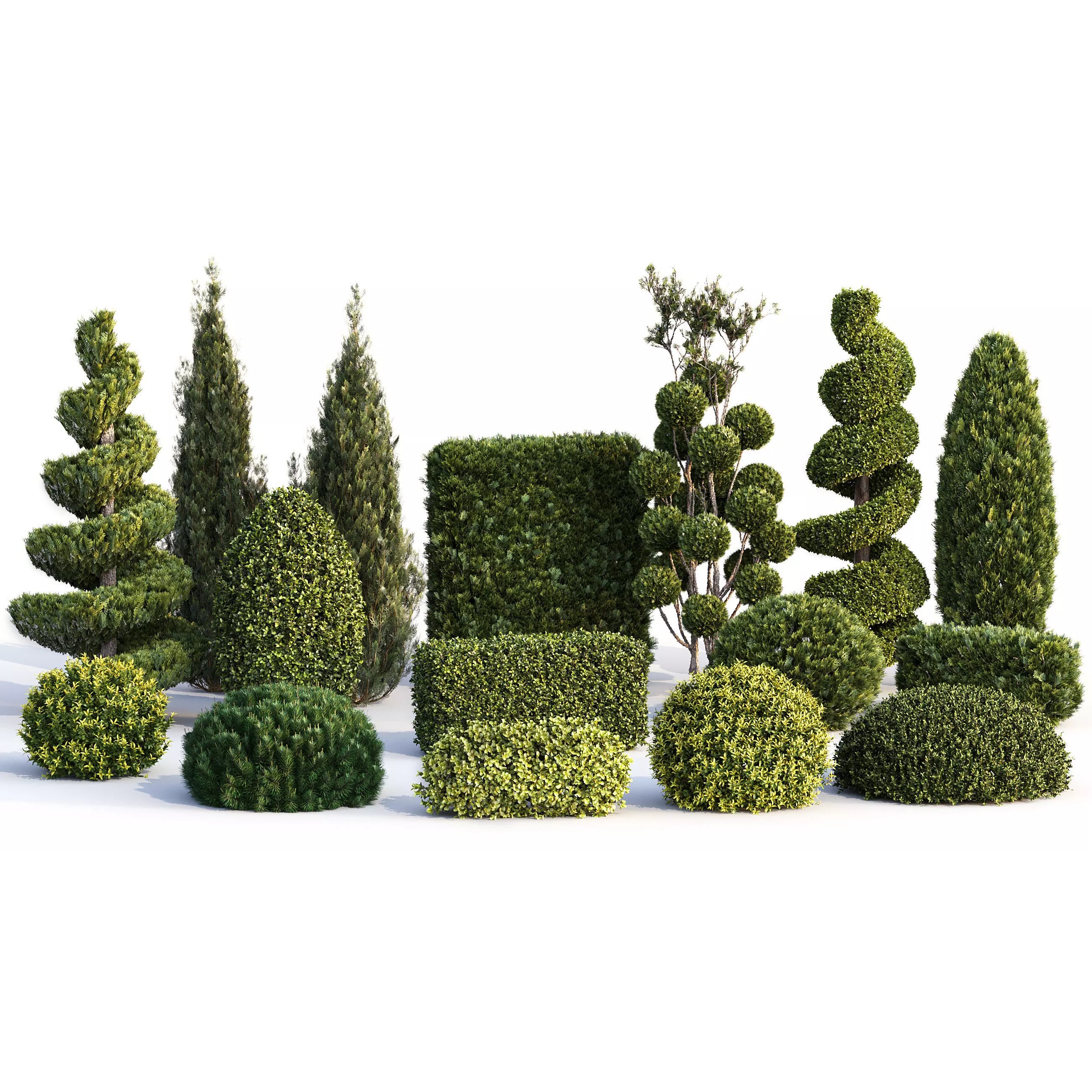 16 Professional Topiary Plants - Game-Ready 3D Model - View 2