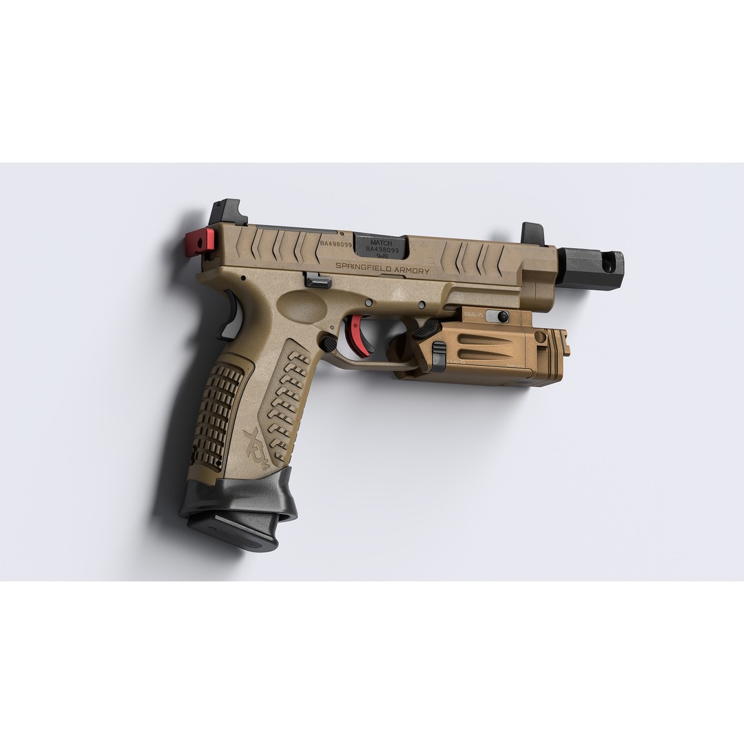 Springfield Armory XD M Elite Var 4 3D Model – Low Poly Game-Ready Asset, FBX - View 10