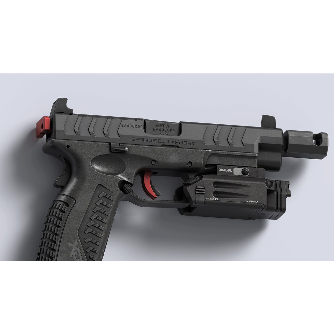 Springfield Armory XD M Elite Var 4 3D Model – Low Poly Game-Ready Asset, FBX - View 12