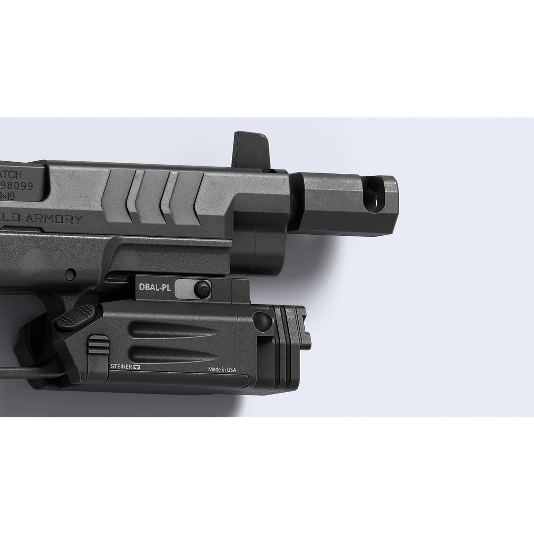 Springfield Armory XD M Elite Var 4 3D Model – Low Poly Game-Ready Asset, FBX - View 13