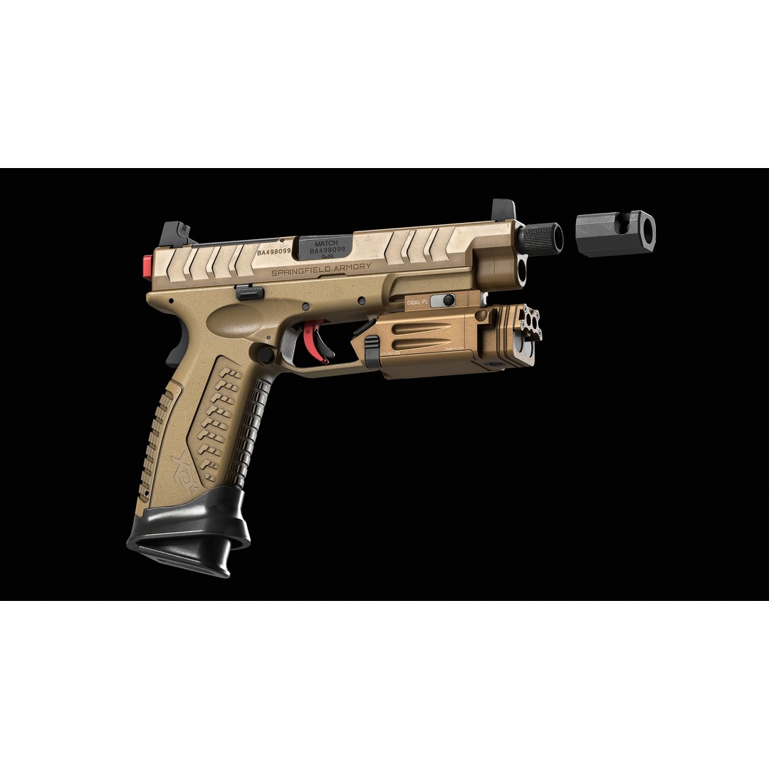 Springfield Armory XD M Elite Var 4 3D Model – Low Poly Game-Ready Asset, FBX - View 15