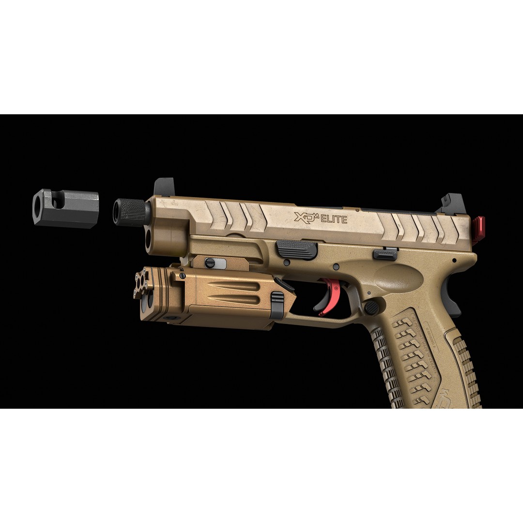 Springfield Armory XD M Elite Var 4 3D Model – Low Poly Game-Ready Asset, FBX - View 16
