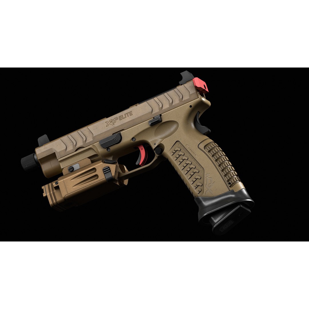 Springfield Armory XD M Elite Var 4 3D Model – Low Poly Game-Ready Asset, FBX - View 18