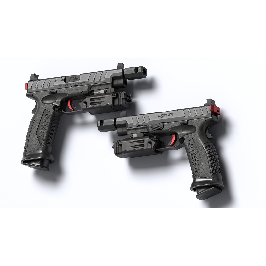 Springfield Armory XD M Elite Var 4 3D Model – Low Poly Game-Ready Asset, FBX - View 3