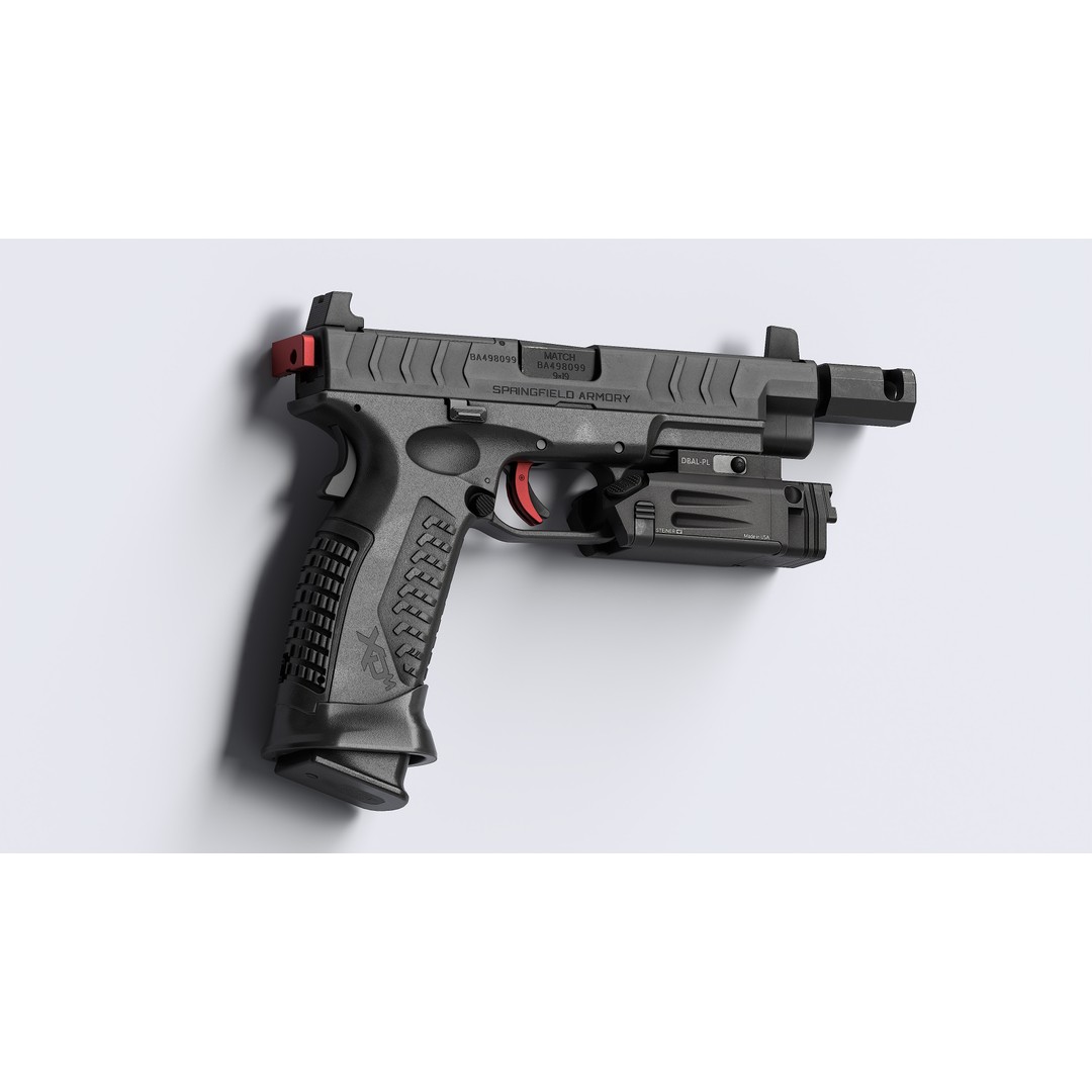 Springfield Armory XD M Elite Var 4 3D Model – Low Poly Game-Ready Asset, FBX - View 9