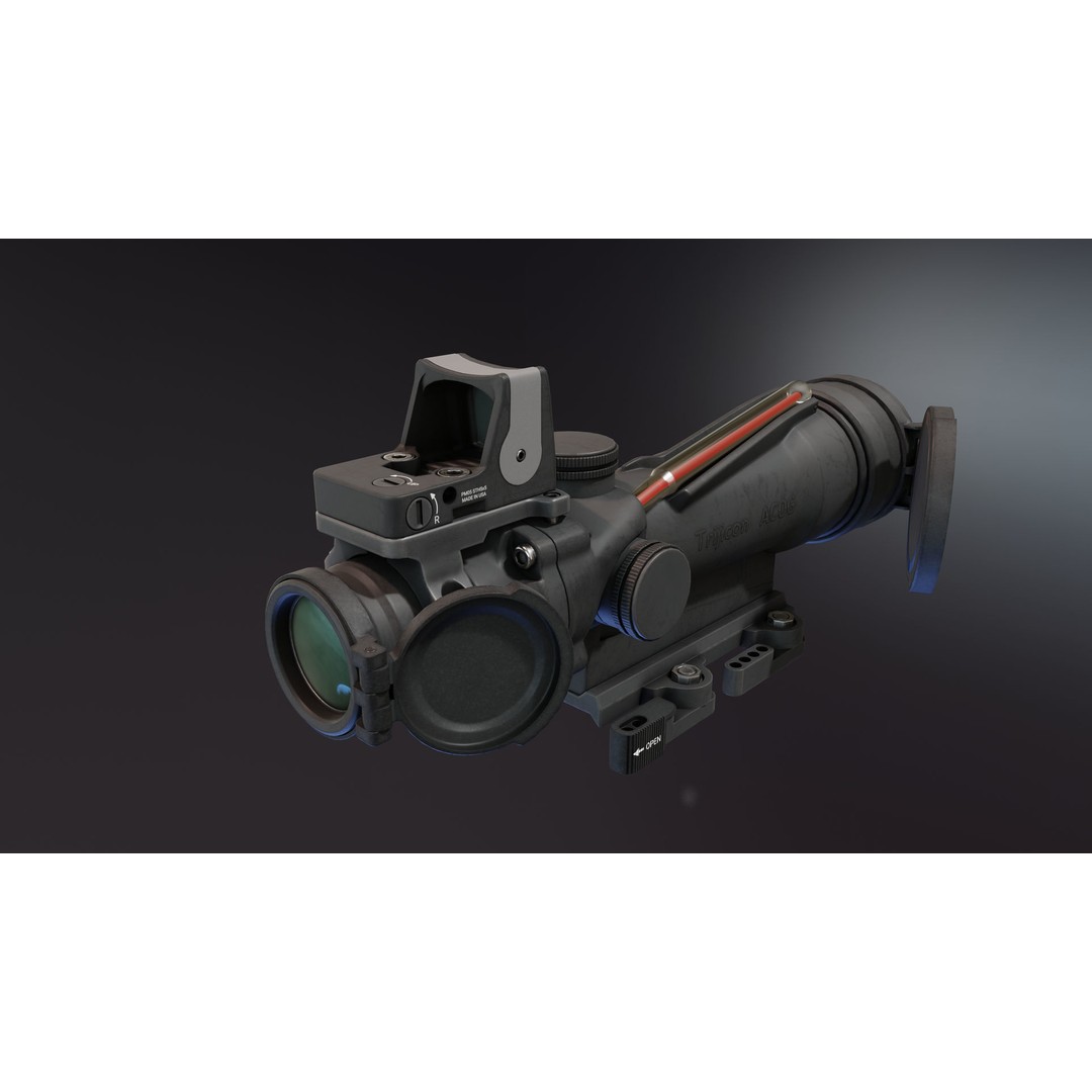 Trijicon TA11SDO 3D Model – Low Poly Optic Sight with PBR Textures - View 5