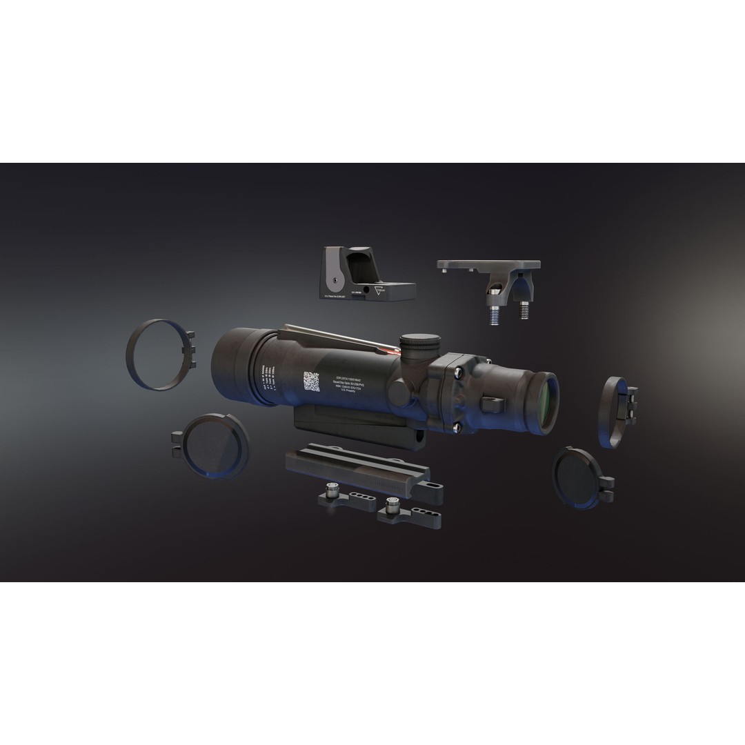 Trijicon TA11SDO 3D Model – Low Poly Optic Sight with PBR Textures - View 7