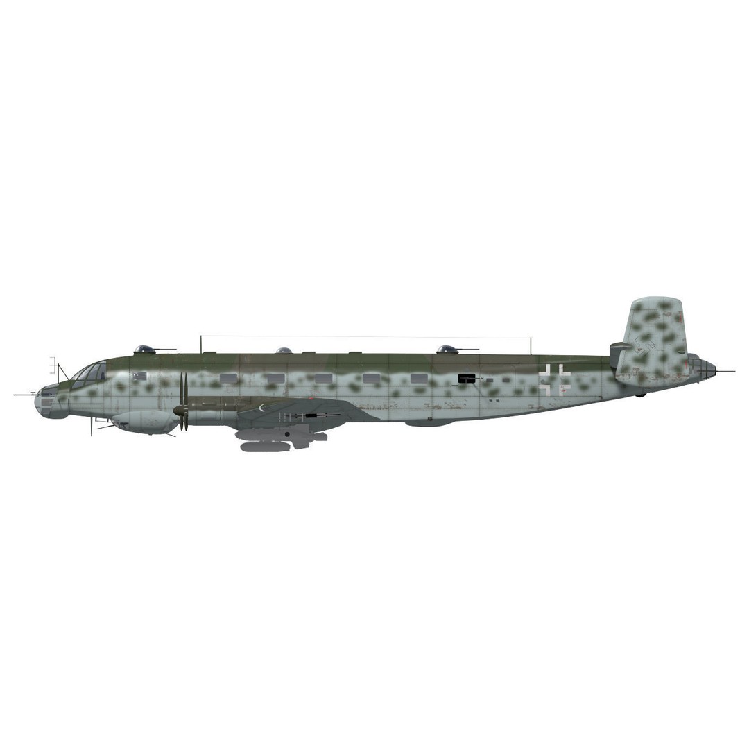 Junkers Ju290 A7 3D Model – High Poly Military Aircraft, FBX - View 13