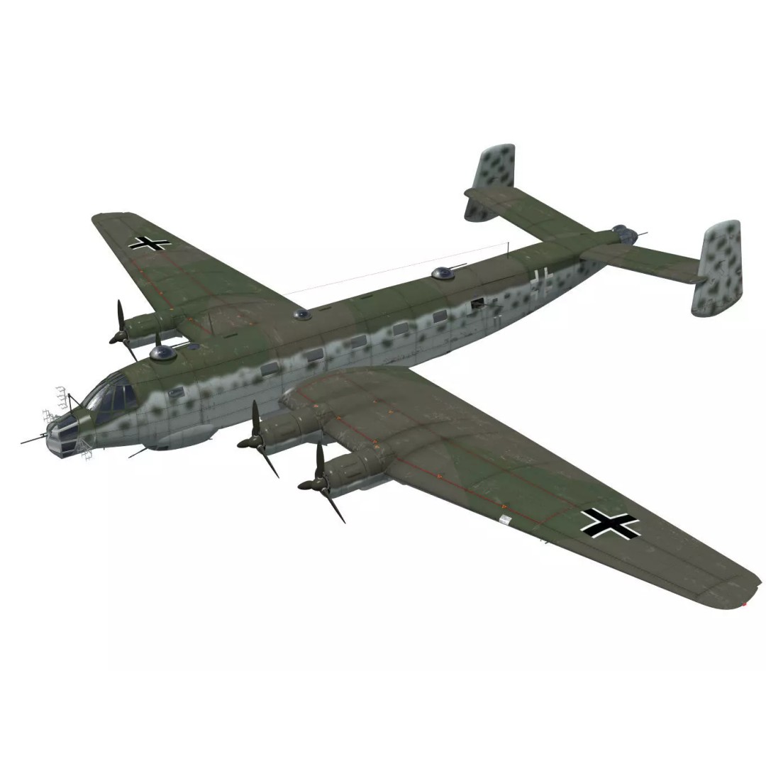 Junkers Ju290 A7 3D Model – High Poly Military Aircraft, FBX - View 2