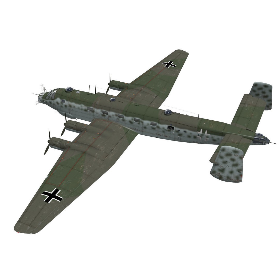 Junkers Ju290 A7 3D Model – High Poly Military Aircraft, FBX - View 3