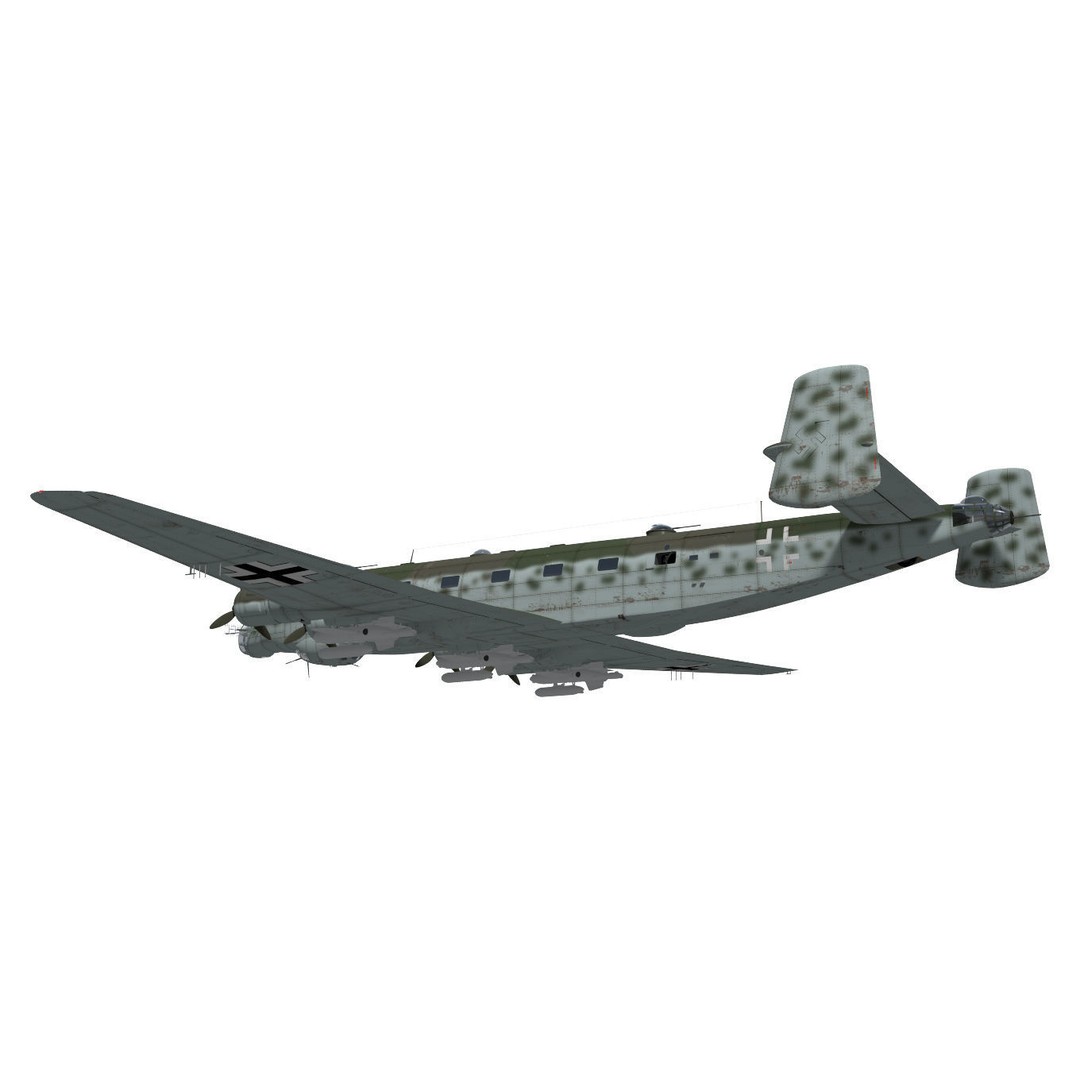 Junkers Ju290 A7 3D Model – High Poly Military Aircraft, FBX - View 6