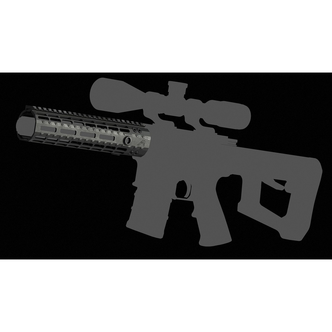 Aero Precision AR15 Handguard 3D Model – Low Poly PBR Game Asset, FBX - View 10